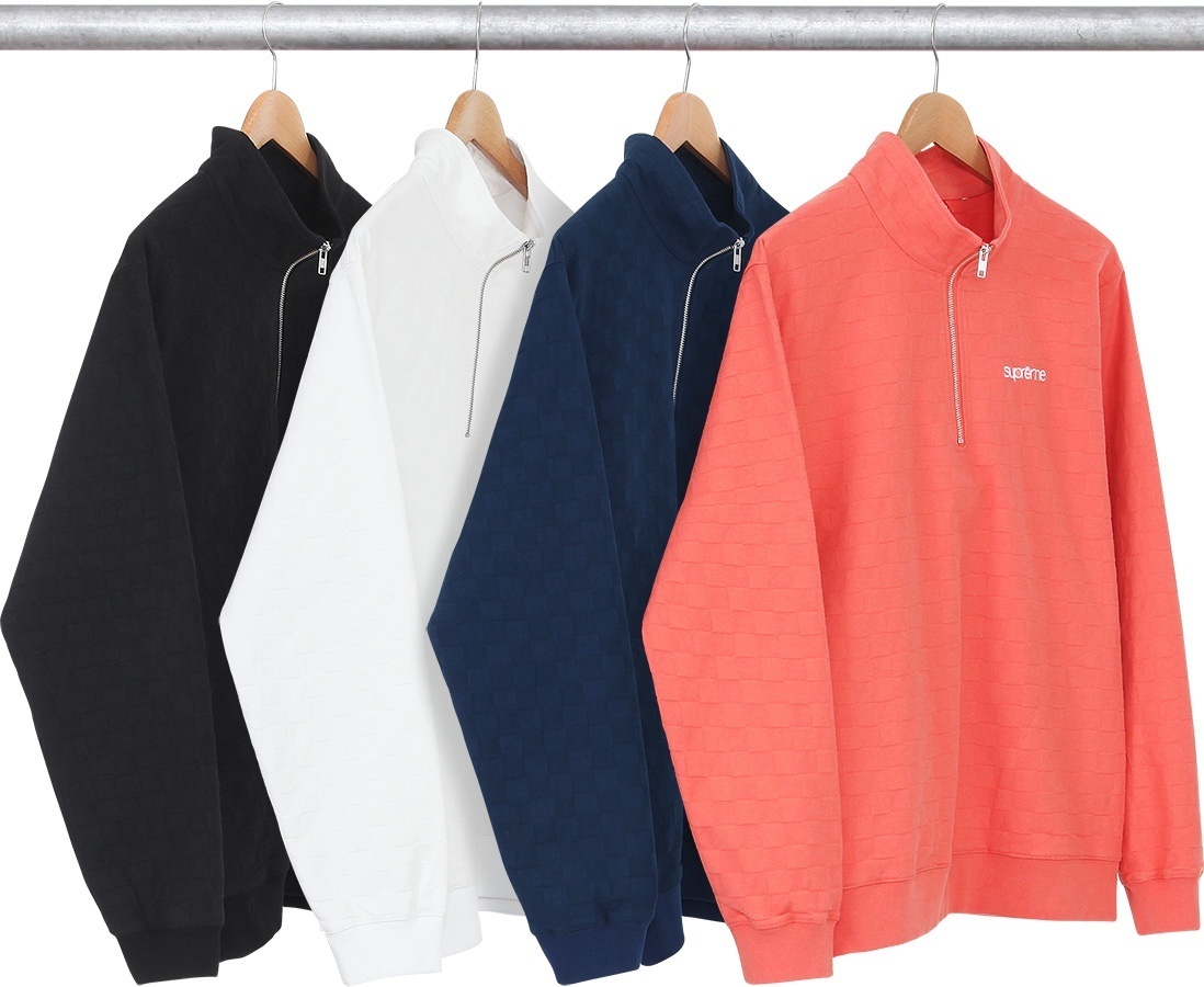 Herringbone Check Half Zip Pullover